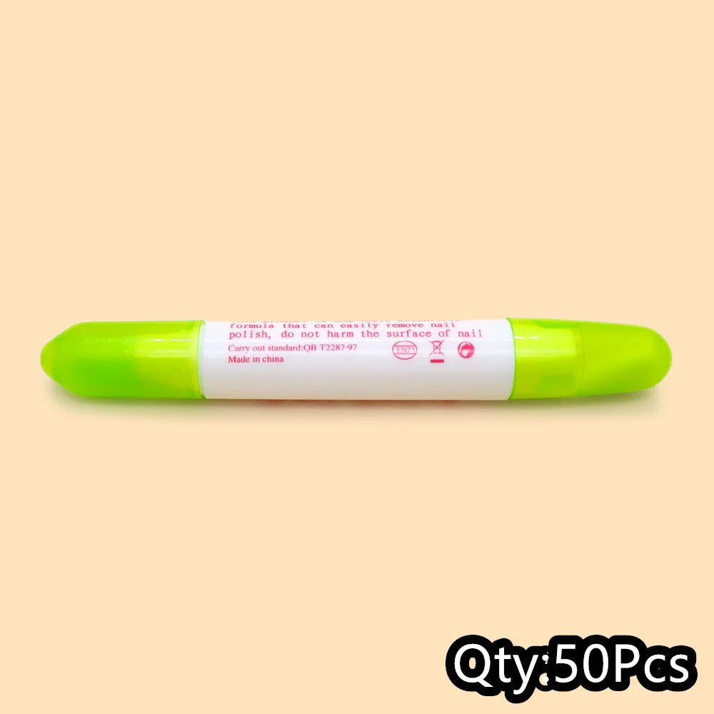 50Pcs Nail Polish Remover Pen With 3 Replaceable Tips Nail Polish Corrector Pen For Precision Cleaning Nail-Art Mistakes Cleanup