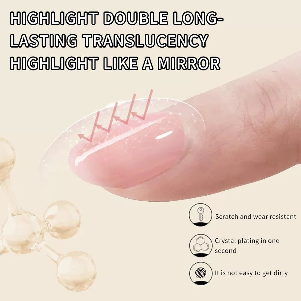 Functional Gel Nail Art Set Primer and Nail Art Crystal Coating Topcoat Matte UV Soaked Gel Nail Polish for Nail Art Design Tool