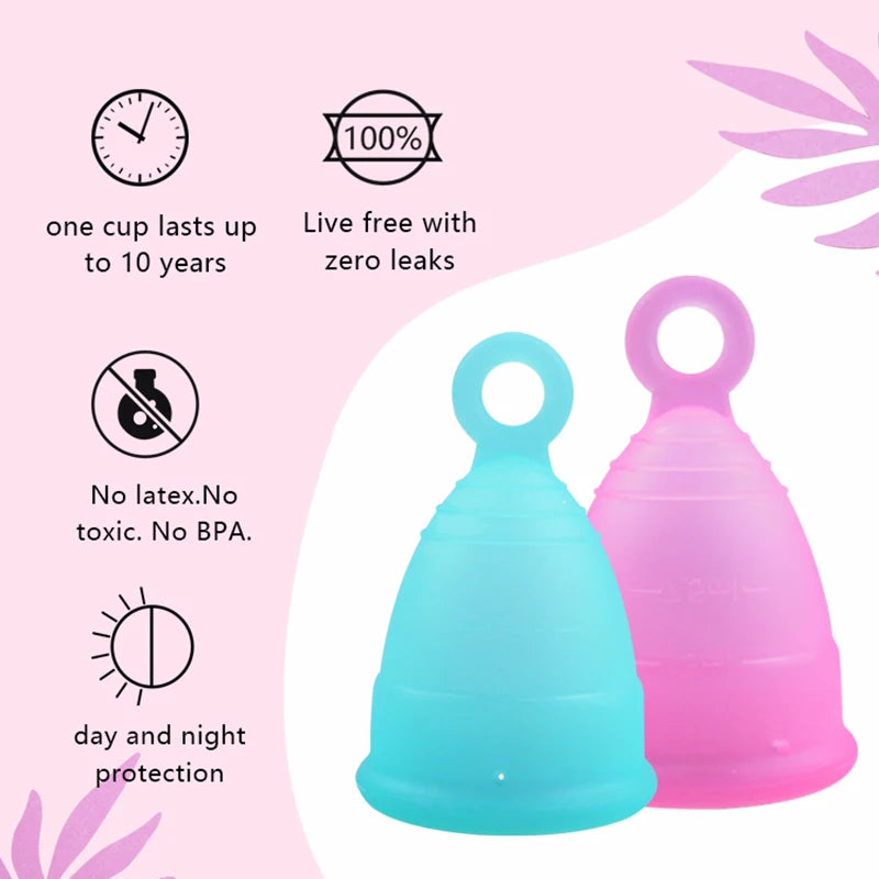 Certified Cup Kit Steam Sterilizer Applicator Reusable Soft Silicone Lady Cup Sterilization Women Health Care Feminine Hygiene