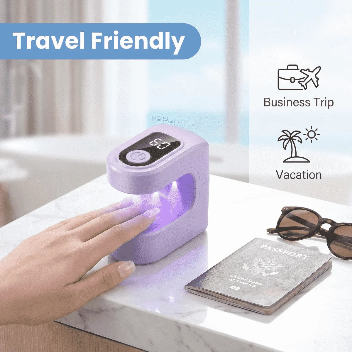 Mini UV Nail Lamp with LCD Screen, Portable USB Gel Nail Dryer, Innovative Manicure Curing Light for Home & Salon Gel Nail Care