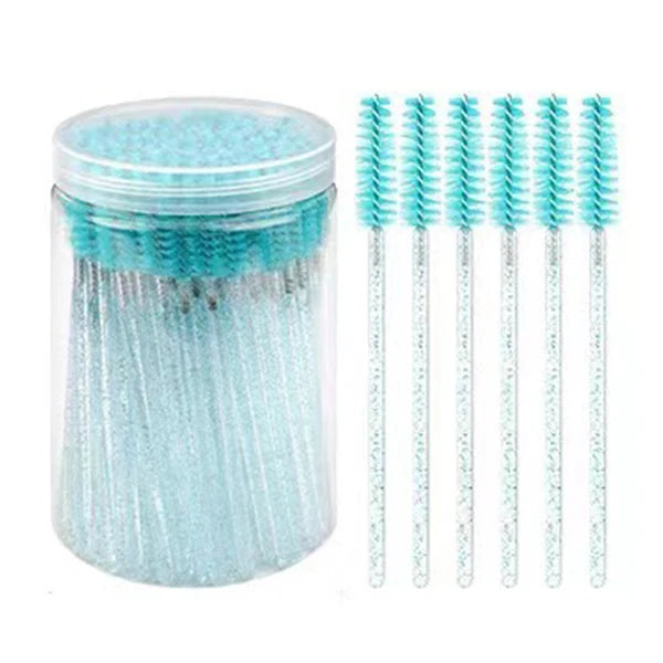 50pcs Crystal Eyelash Brushes With Contianer Disposable Lash Mascara Wands In Case Micro Makeup Applicators  Beauty Tools