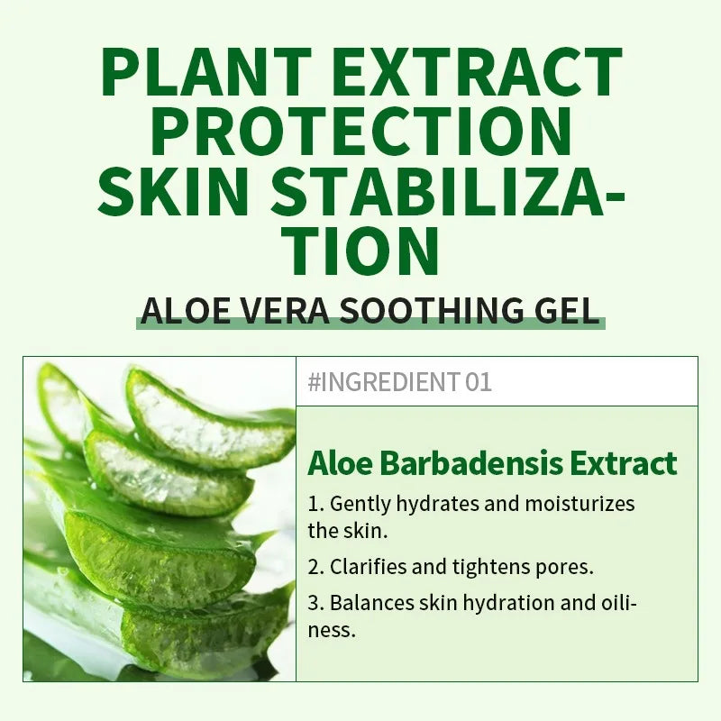 Aloe Gel Moisturizing Scrub Free Facial Mask Night Repairing Face Cream Control Oil Shrink Pores Repair After Sun Exposure