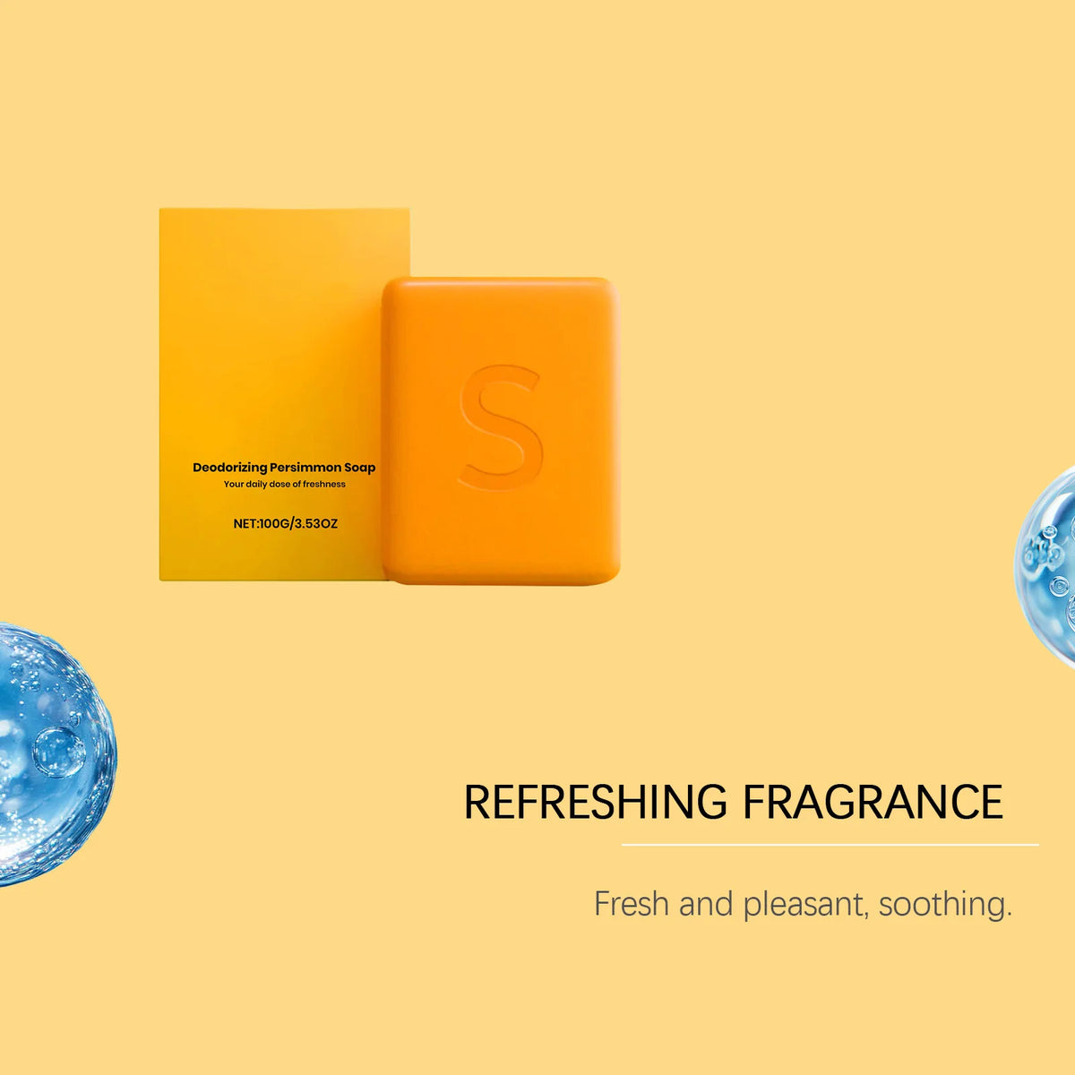 Persimmon Bath Soap Deep Cleanse Remove Body Excess Oil Refresh Skin Moisturize Skins Fruity Scent Bathing Experience Soap Bar