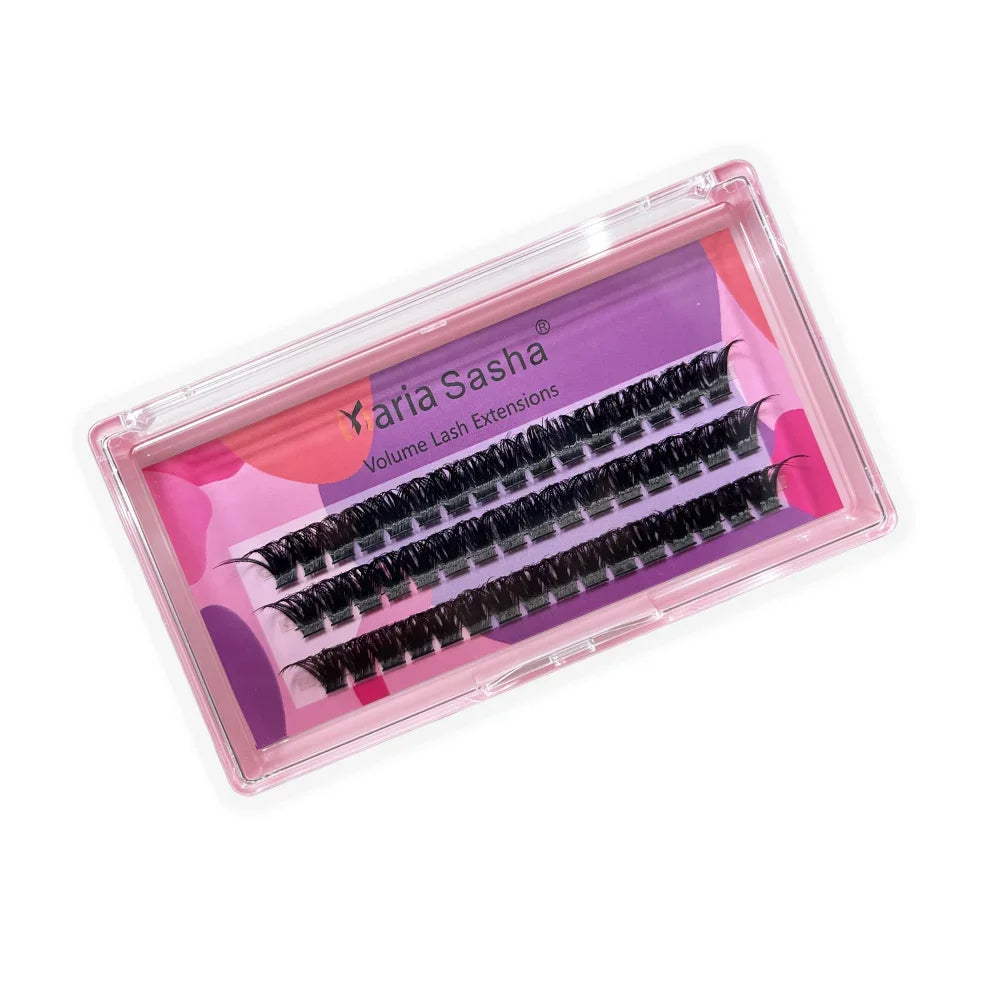 Maria Sasha 80D 100D Fan Short Tip Black False Eyelashes Natural Thick Eyelashes Soft Daily False Eyelashes Shining Makeup Tools