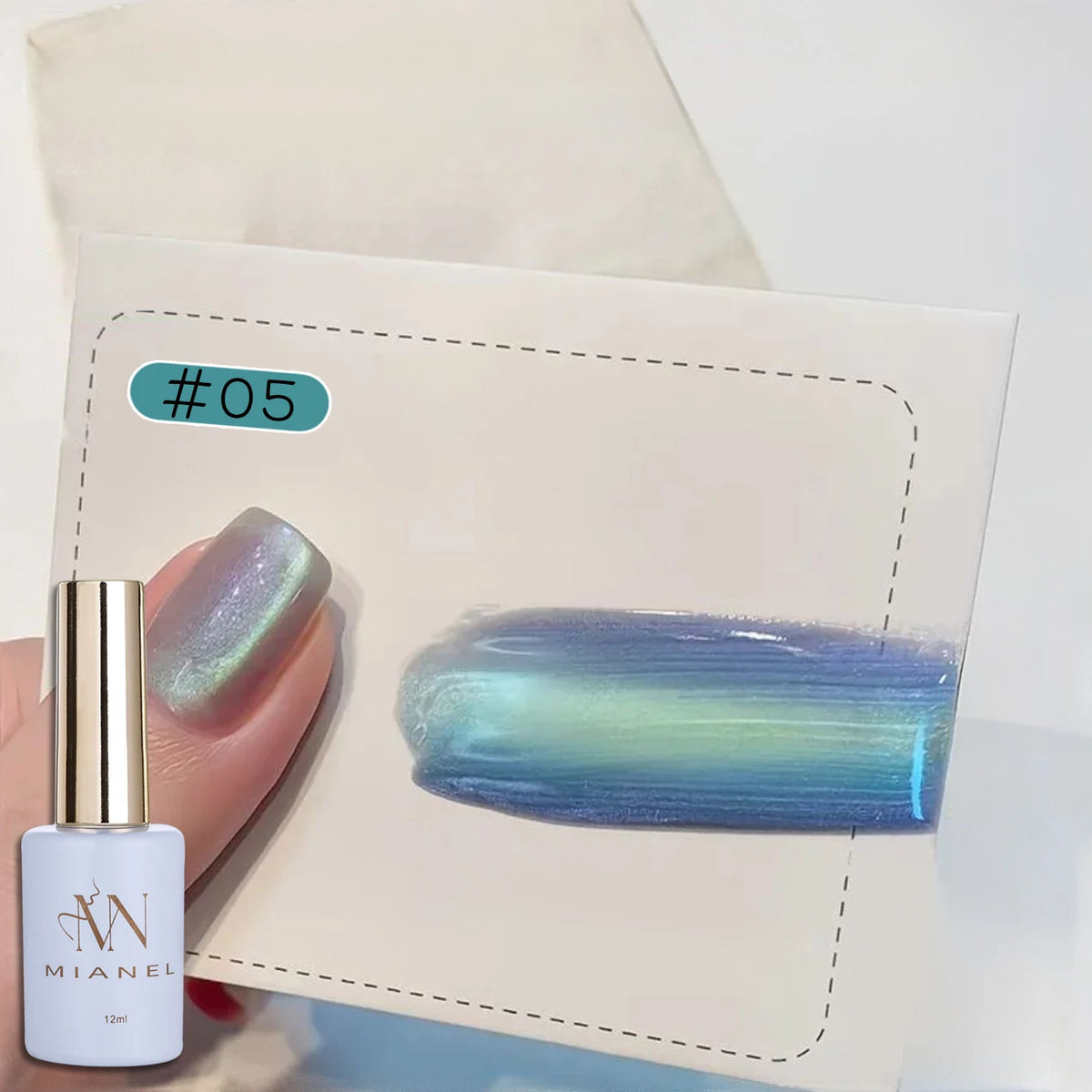 MIANEL 2026 New 12ML Aurora Night Cat Eye Gel Nail Polish Flash Sparkle Holographic Crystal Dual Light Silk Glass Bead Nail Art