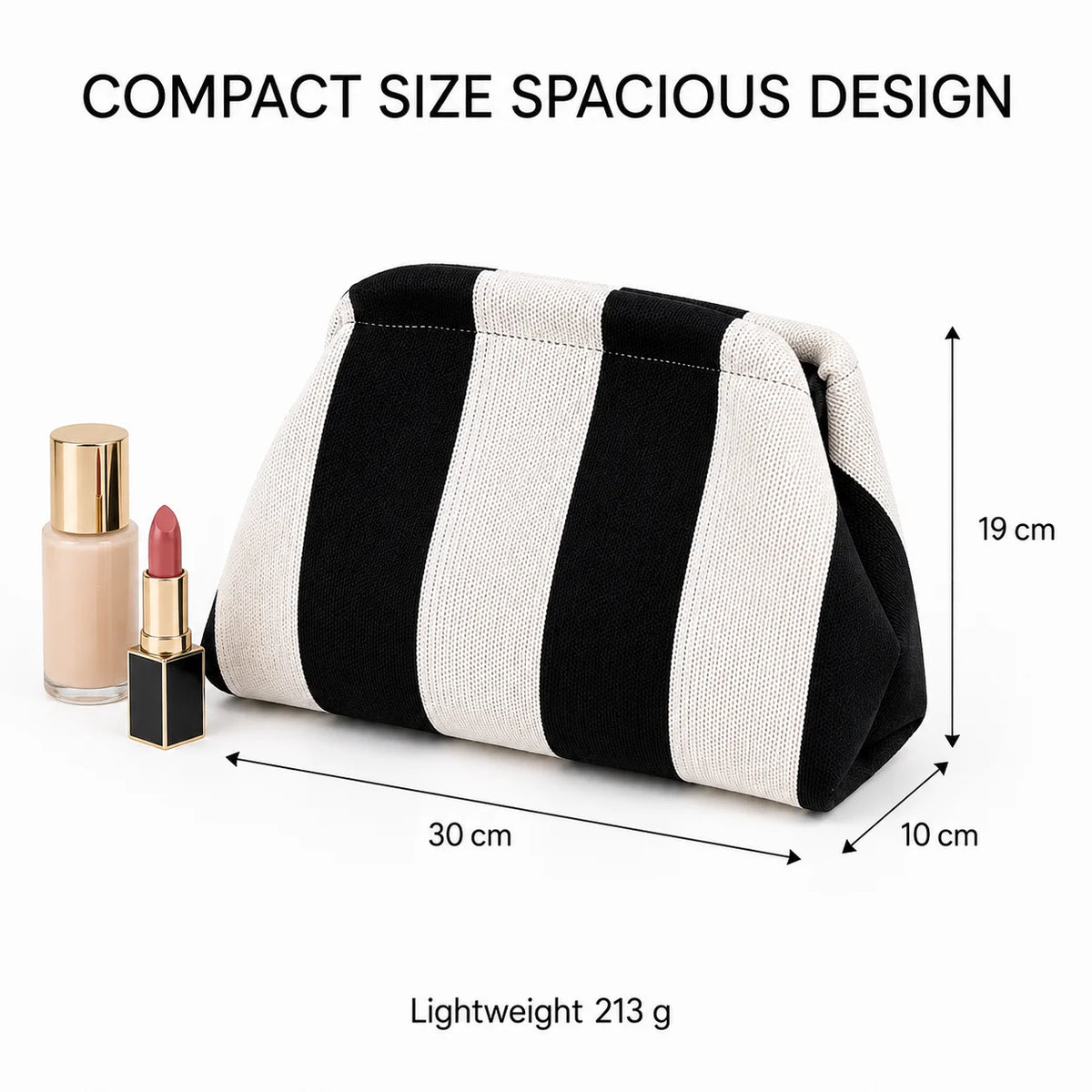 Makeup Storage Pouch Striped Geometric Cosmetic Bag Lightweight Portable Travel Toiletry Handbag For Women Organizer Purse Bags