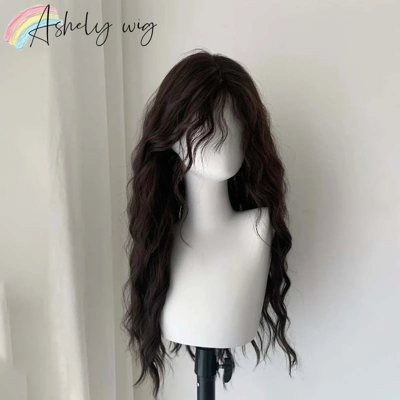Ashely French Oil Paint-like Wool Curls Long Curly Hair Wig Layered Wig Fluffy Headband Wigs Natural and Daily Synthetic Wigs