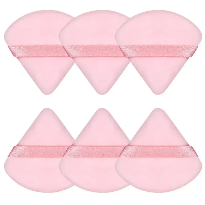 2/6PCS Triangle Velvet Cosmetic Puff Make Up Sponges Wet Dry Use for Face Eye Contouring Shadow Cosmetic Foundation Makeup Tool