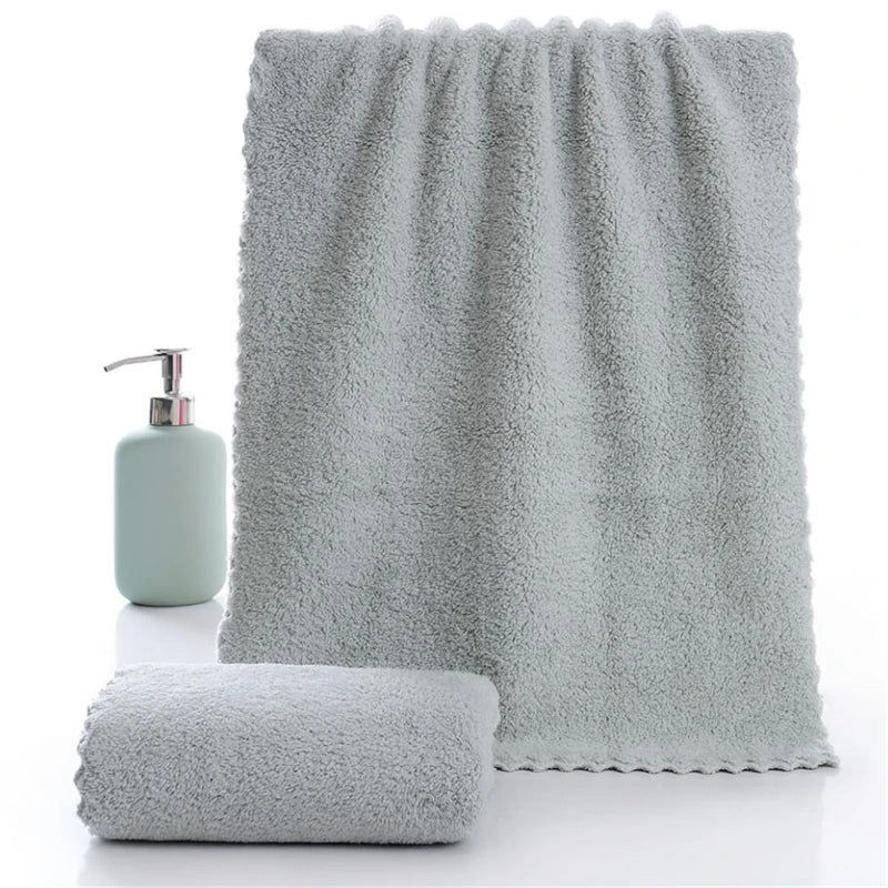 Soft Towel Bath Washing Cleaning Swimming Bathing Tools Dry Hair Water Absorbent Double-Sided Coral Velvet Microfiber Towel
