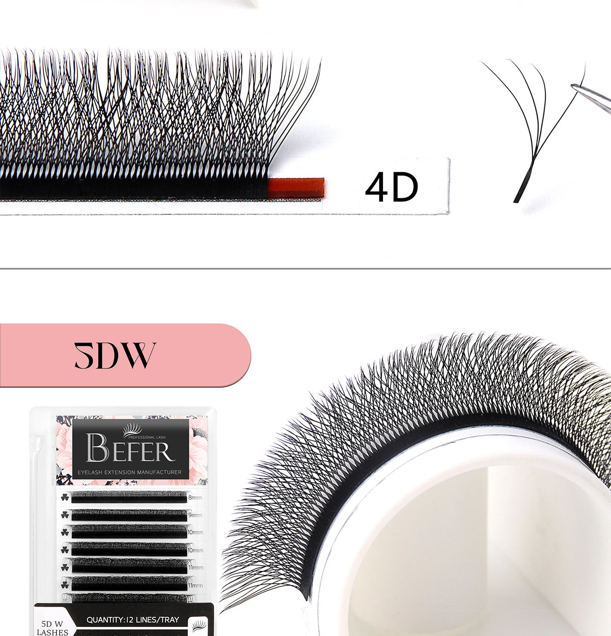 Befer Cilios YY/3D/4D/5D/6D W Shaped Fake Eyelashes Extension Technologic Fiber High Quality Soft Natural Professional