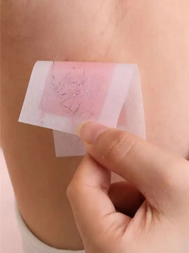20 Sheets (10 Double-sided) Rose Scent Hair Removal Wax Strips, Facial & Body Depilatory Kit for Eyebrow, Upper Lip, Cheek, Fing
