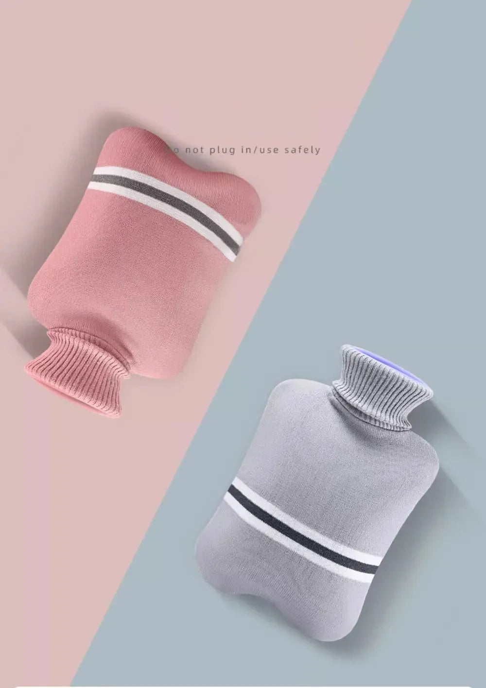 Hot Water Bottle with Knitted Cover Durable 1L/2L Hot Water Bag for Pain Relief Hot Cold Therapy Hand Feet Warmer Women Gifts