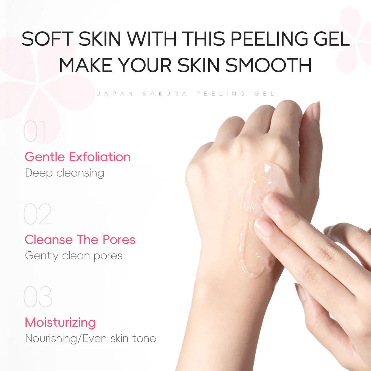 Laikou Japan Sakura Exfoliating Peeling Gel 60g, Gentle Face Body Scrub Deep Clean Remove Dead Skin Hydrating Smooth Skin Care