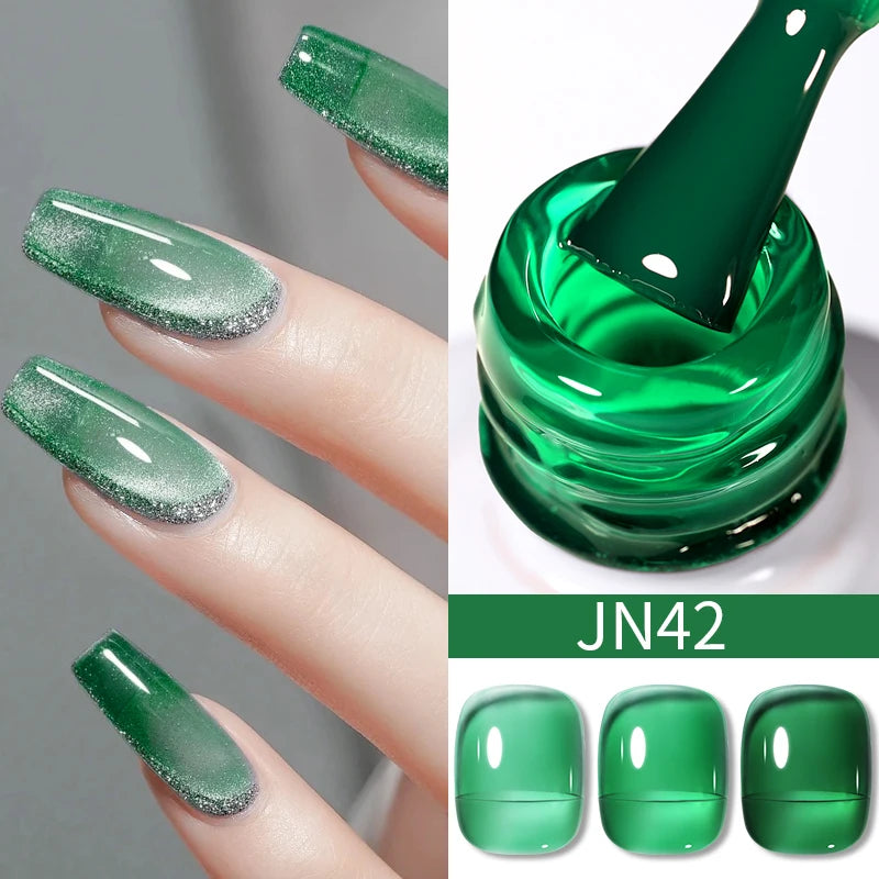 BORN PRETTY Water Light Cat Magnetic Gel Nail Polish Nude Milk White Jelly Color Semi Permanent Soak Off UV LED Gel Varnish DIY