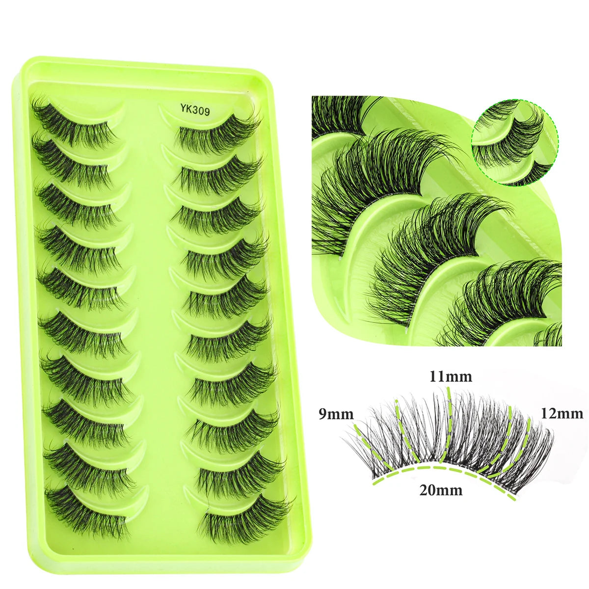 6/10 Pairs Half Lashes 3D Mink Lashes Faux Mink Fluffy Lash Soft Full Thick Wispy Eyelash Dramatic False Eyelashes Makeup