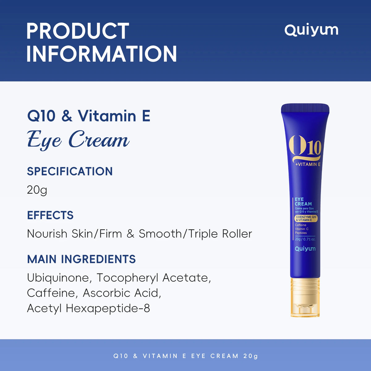 QUIYUM 6Pcs Coenzyme Q10 Vitamin E Anti-Aging Skincare Set, Cleanser Toner Serum Eye Cream Day Night Cream Hydrating Facial Kit