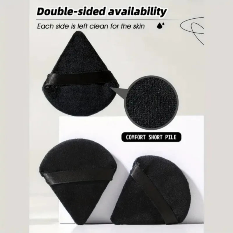 19pcs makeup tool set, including 13pcs soft makeup brushes, 3 triangular powder puffs, and 3 droplet shaped beauty eggs