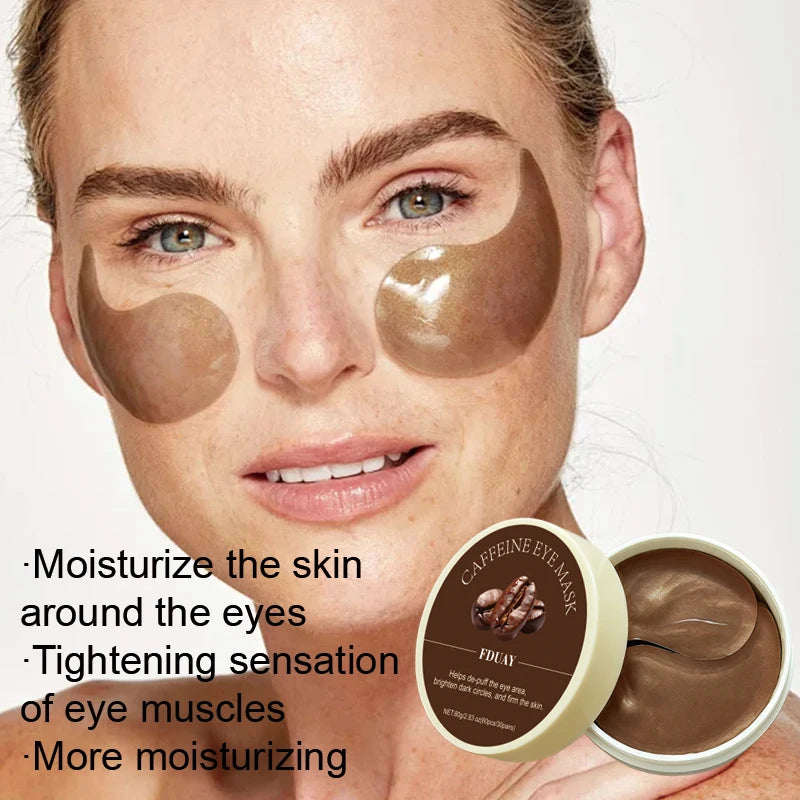 FDUAY Caffeine Eye Mask, Moisturizing Tightening Eye Patches, Hydrate & Firm Skin Around Eyes for Puffy Eyes and Dark Circles
