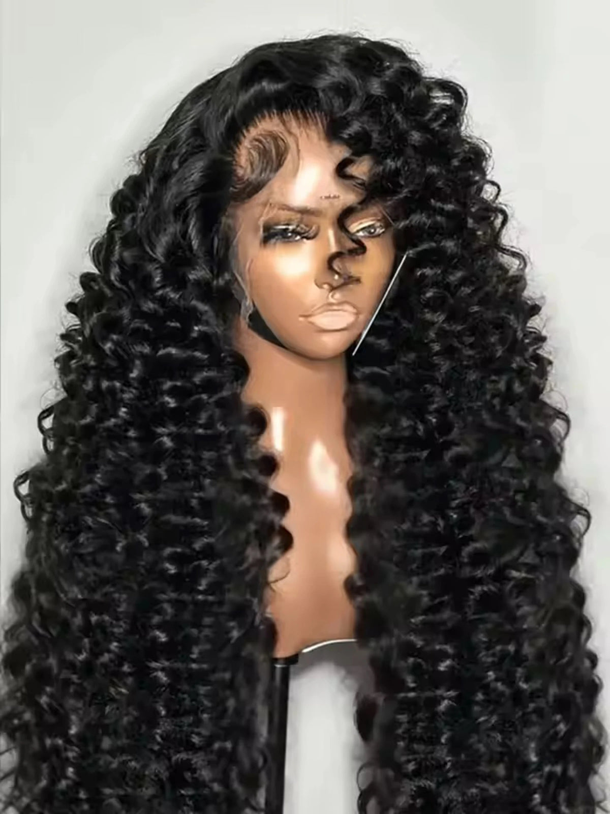 Loose Deep Wave 13X4X1 HD Full Lace Frontal Synthetic Wigs For Women Preplucked With Baby Hair Heat Resistant Fiber Cosplay Soft