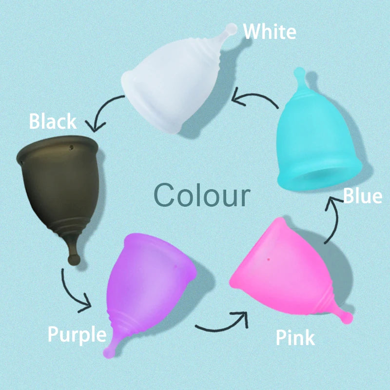 Feminy Menstrual Cup L - Medical Grade Silicone Soft Vaginal Tampon for Women Period Cup Certified Safe for Female Hygiene