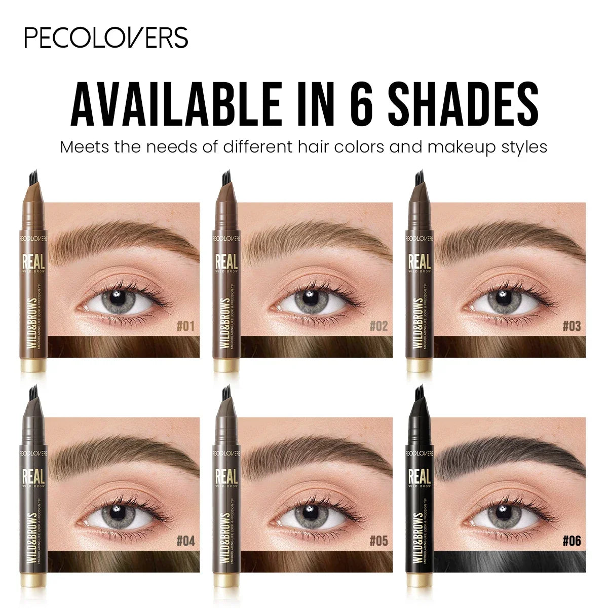 1Pc Waterproof Liquid Eyebrow Pencil,3D Wild Waterproof & Sweatproof Eyebrow Pencil,Perfect Gift for Christmas Makeup