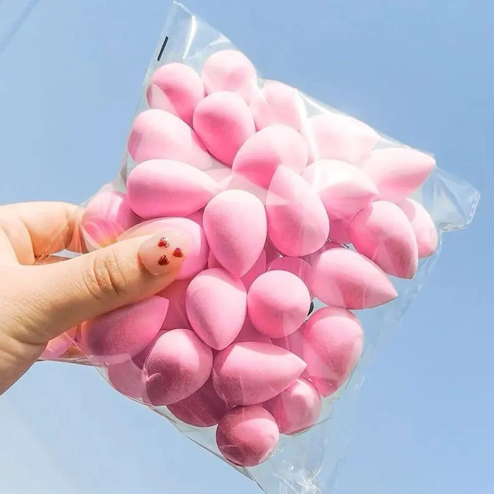 5/15pcs Mini Makeup Sponge Wet&Dry Dual-use Beauty Sponge Pink Slanted Droplet Shaped Makeup Powder Puff Beauty Tools