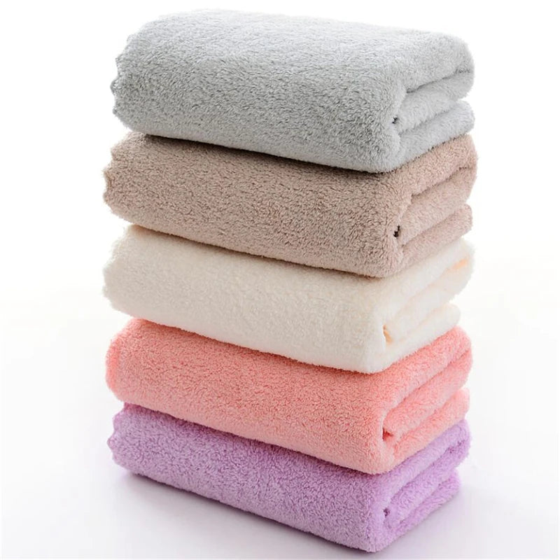 Soft Towel Bath Washing Cleaning Swimming Bathing Tools Dry Hair Water Absorbent Double-Sided Coral Velvet Microfiber Towel