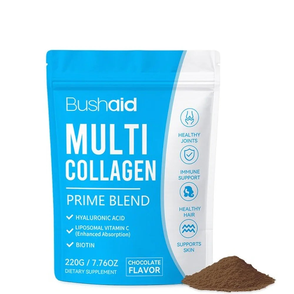 Multi Collagen Powder 8090mg with Vitamin C Hyaluronic Acid Biotin Collagen Peptides Supplement for Skin Hair Joint, 20 Servings