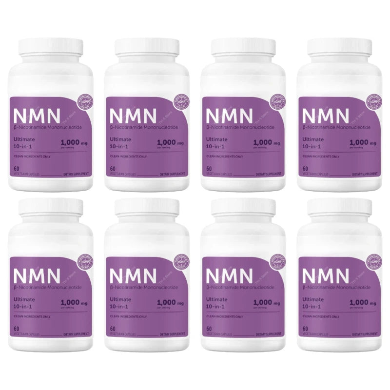 NMN Capsules 1000mg Per Serving with Resveratrol CoQ10 Vitamin C Vegan Formula Daily Wellness Supplement Clean Ingredients 120Ct
