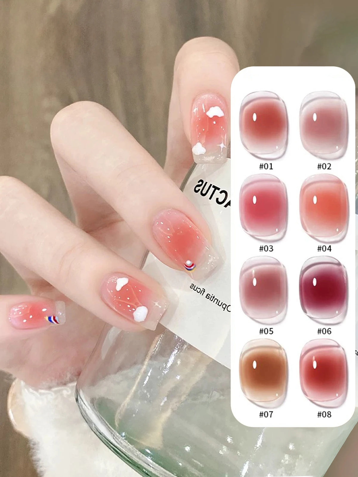 MIANEL 10ML Pure Desire Blush Jelly Gel Nail Polish 2026 New Ice Clear Nude Clear Nail Polish Pink Nails 1-9pcs