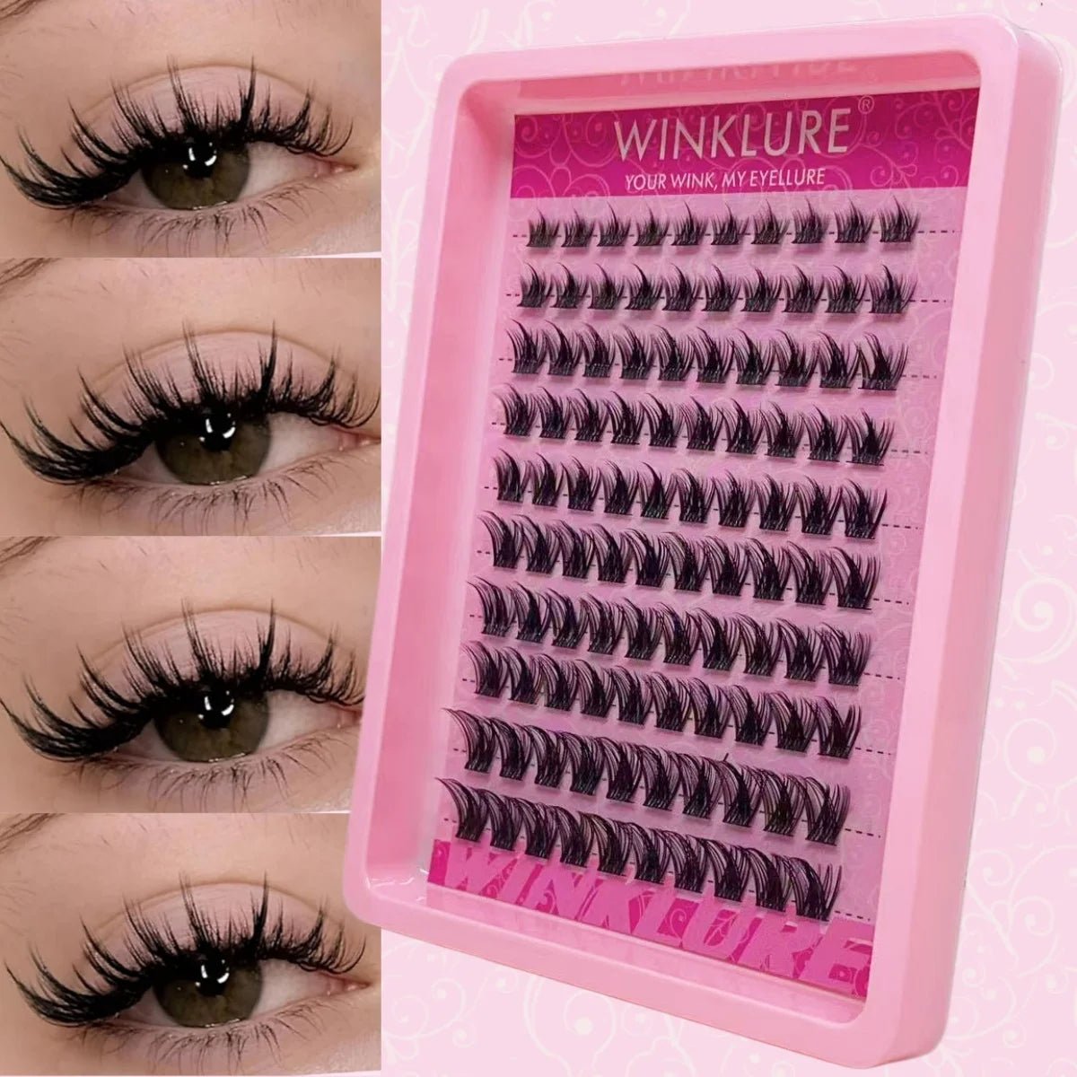 WINKLURE Clusters of False Eyelashes, 8-16Mm, Natural And Thin, Reusable, Perfect for Halloween, Christmas, Valentine'S Day Gift
