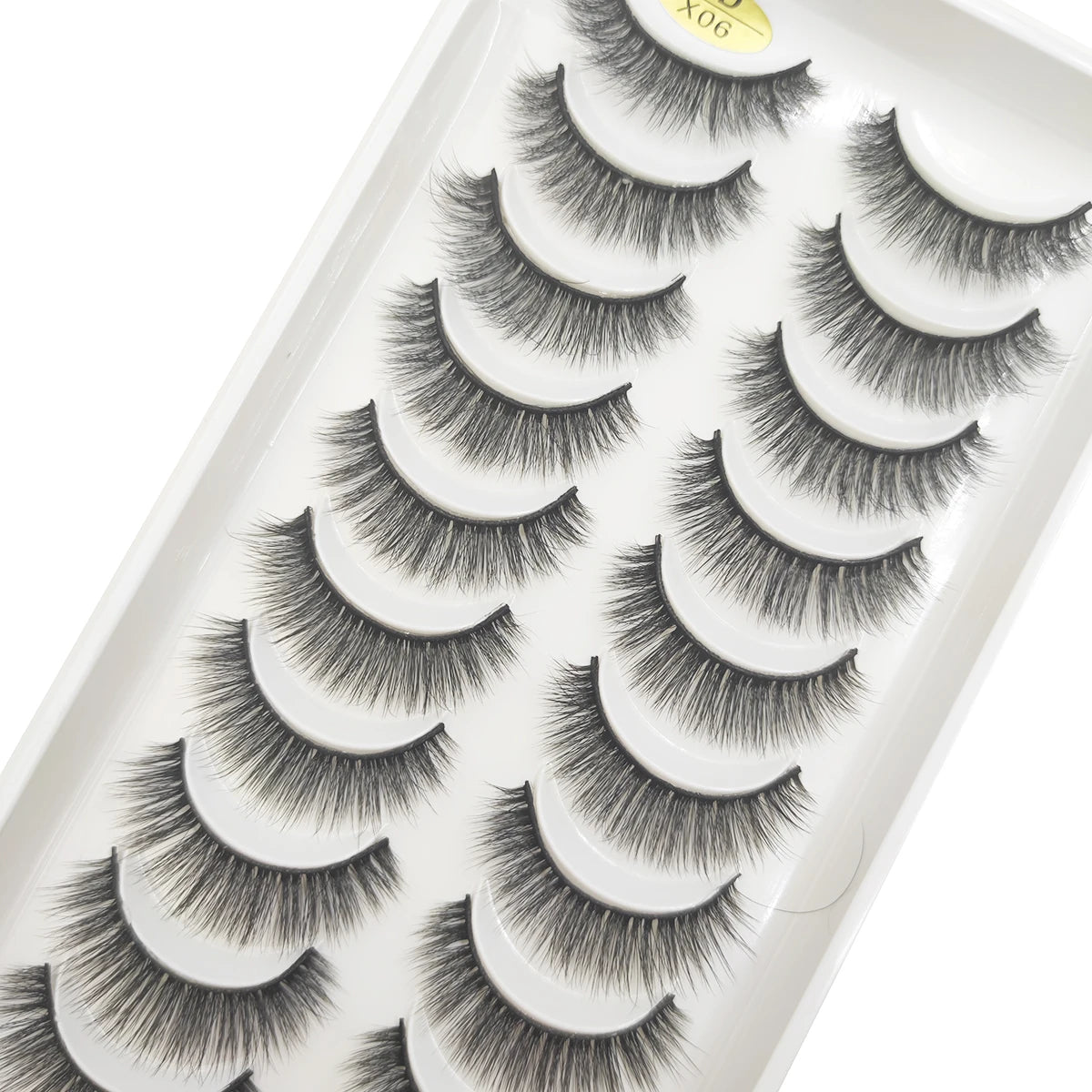10 Pairs Natural 3d Mink Lashes Soft False Eyelashes Cross Messy Dense Eye Lashes Extension Makeup Faux Cils Cat Mini