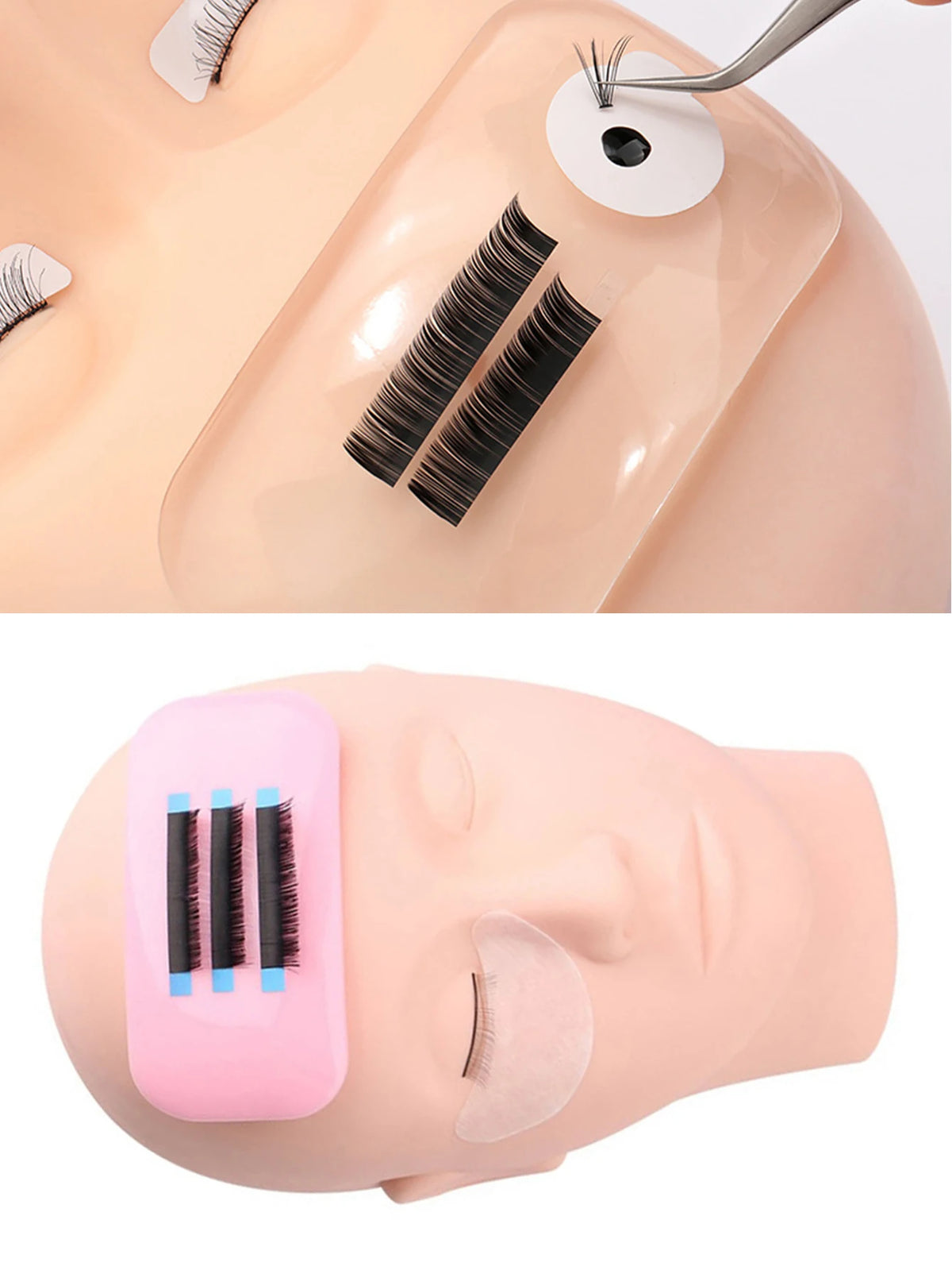 Eyelash Extension Forehead Sticker Silicone Pad Pink Clear Gel Pad Graft Lashes Tray Stand Pallet Pad Holder Makeup Tools