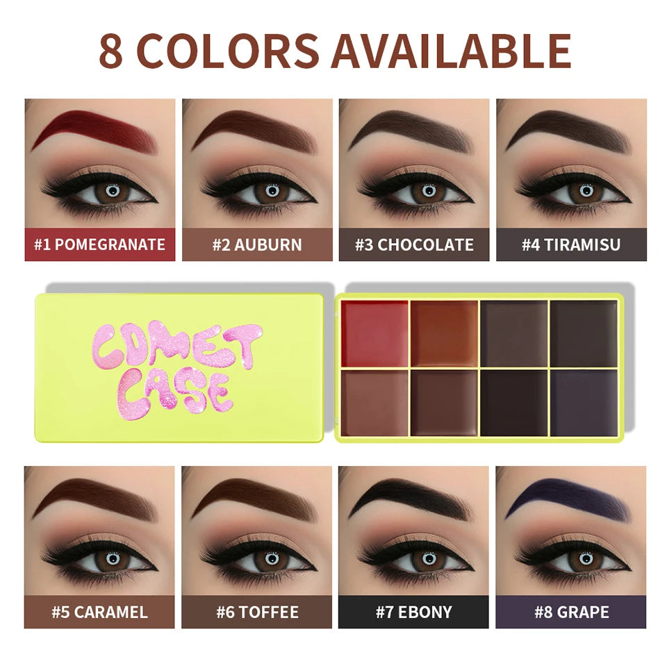 8 Shades Eyebrow Blush Palette With 3Pcs Makeup Brushes  Matte Shimmer Shadow Long Lasting Cosmetics Halloween Makeup Set