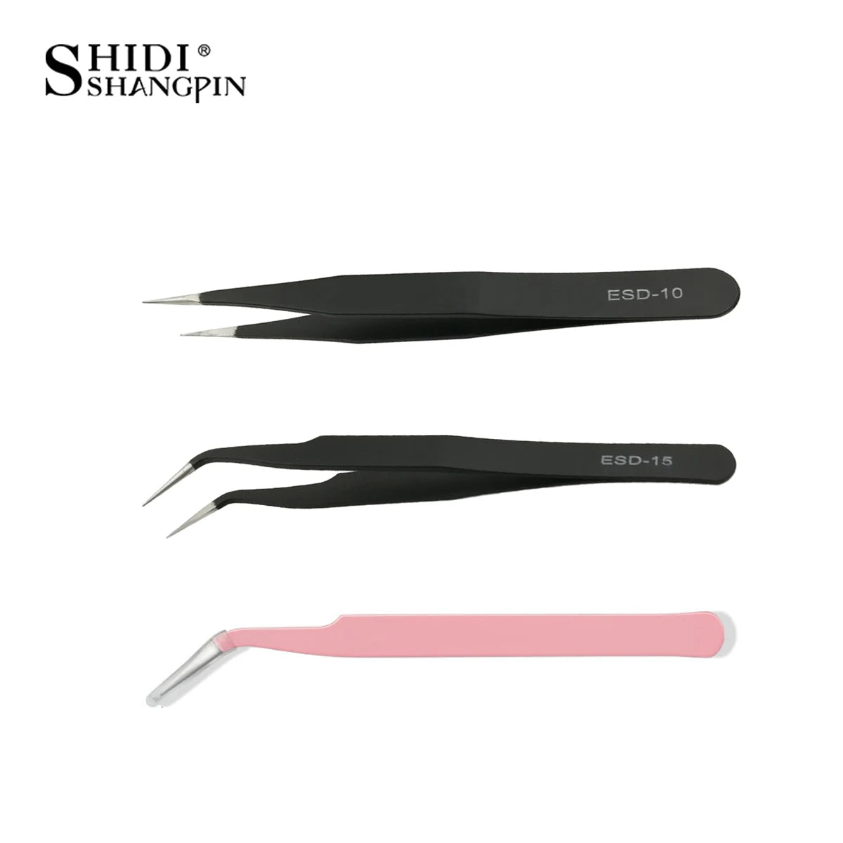 SHIDISHANGPIN 1/2/3PCS Tweezers Stainless Steel Curved Straight Eyebrow False Eyelash Tweezers Nail Art Extension Makeup Tool
