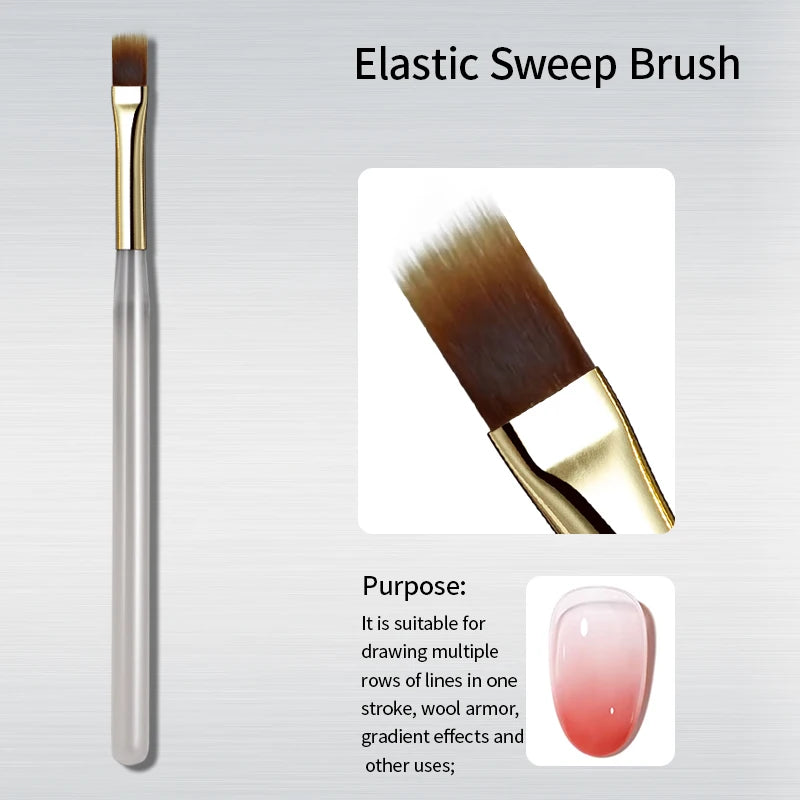 RSNAIL 1/2/5pcs Nail Art Brush Elasticity Sweep Brush DIY Gradient Nail Art Painting Pen Drawing Manicure Nail Tool Accessories