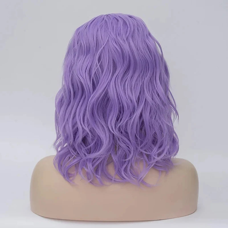 HAIRJOY Black White Wigs for Women Blue Pink Purple Green Multicolored Synthetic Hair Wig Cosplay Wigs Halloween