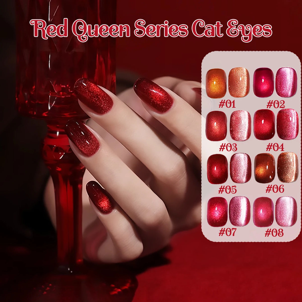 WS 10ML 6 Colors Shine Red Winter Christmas Cat Magnetic Gel Nail Polish Sparkling Glitter Semi Permanent Soak Off UV Gel
