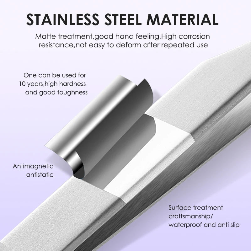 NATUHANA Anti-Static Lash Tweezers High Precision Stainless Steel Eyelash Extension Isolation Volume Tweezers Professional Tools