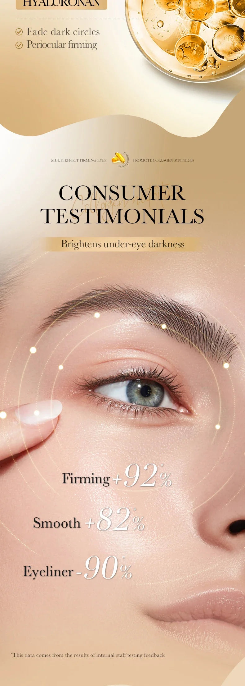Collagen Eye Mask Firming Lifting Eye Patches Anti Dark Circles Eye Bags Fade Fine Lines Hyaluronic Acid Moisturizing Skin Care