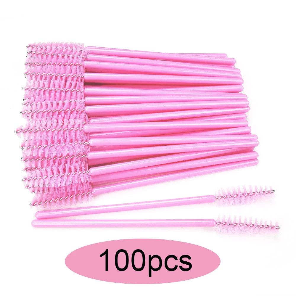 50/100/300/500pcs Makeup Tool   Eyebrow Eyelash Brushes Eyelash Spoolies  Mascara Wands Applicator for Eyelash Extension