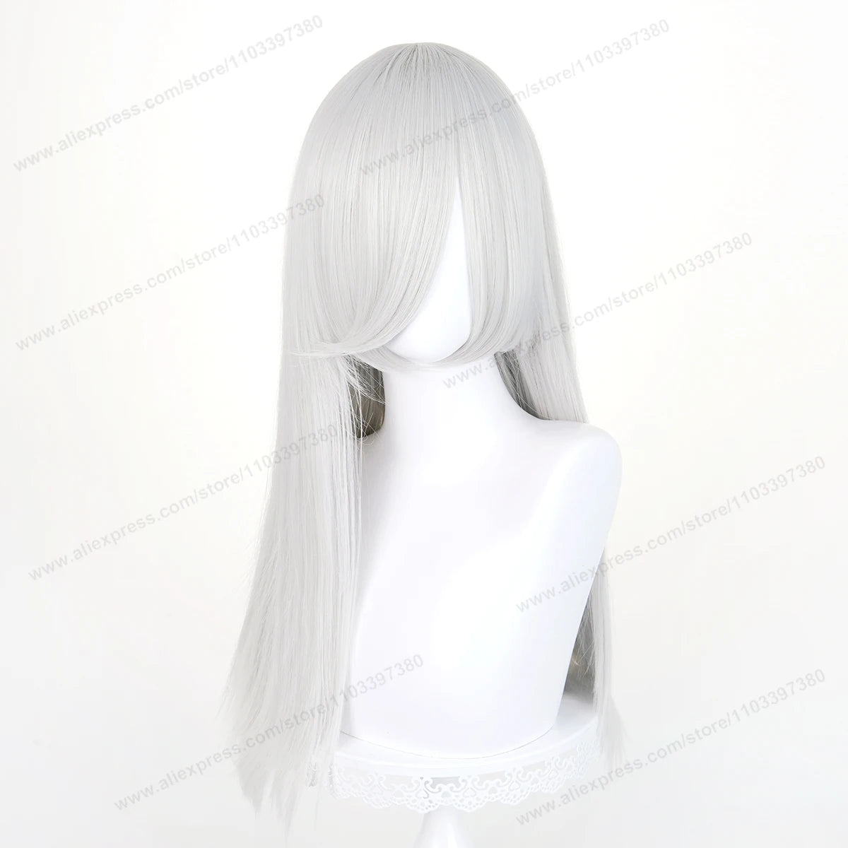 60cm Long Straight Cosplay Synthetic Wig With Bangs Golden Yellow Green Blonde Purple Heat Resistant Hair Anime Wigs + Wig Cap