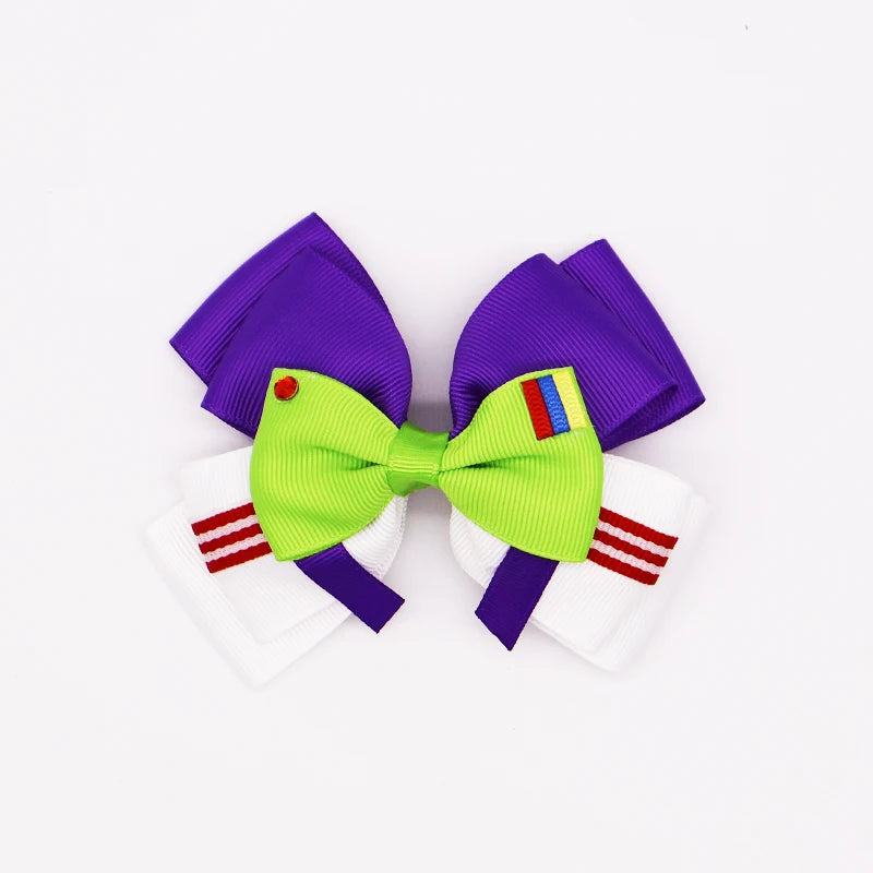 Cartoon Girl Bow Tie Hairpin Fun Pattern TOY Story for Women Girls Festivals Daily Wear Cute Children's Hair Accessories