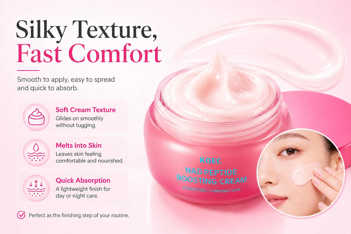 NAD Peptide Boosting Cream, Face Cream to Improve Uneven Skin Tone & Suitable for All Skin Types, With NAD & Ceramide, Revitalizing & Plumping for a Clear & Glowing Complexion