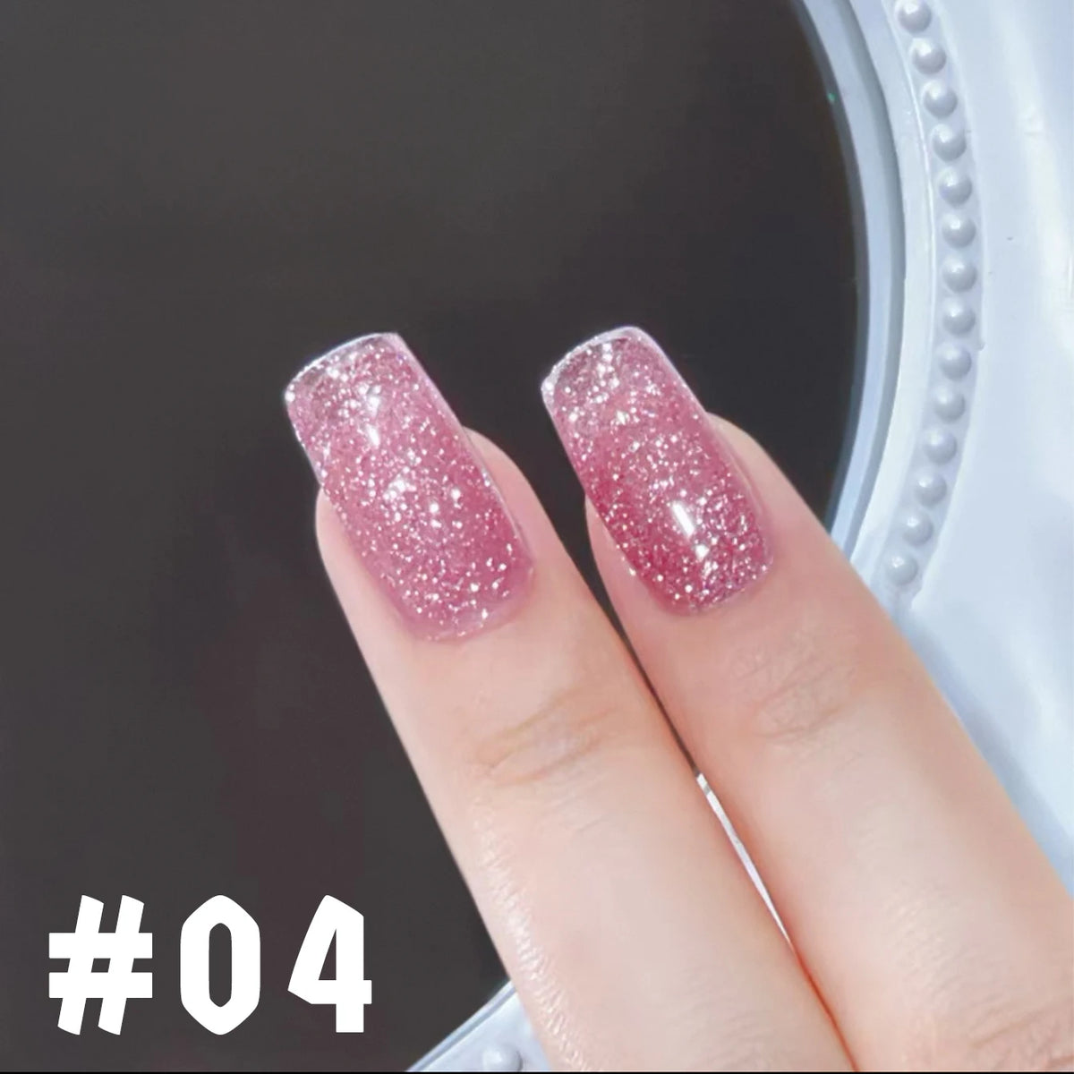 MN 1-9PCS Pink Blue White Green Color Series Gel Nail Polish With Strobe Glitter Brocade Diamond Gel Polish