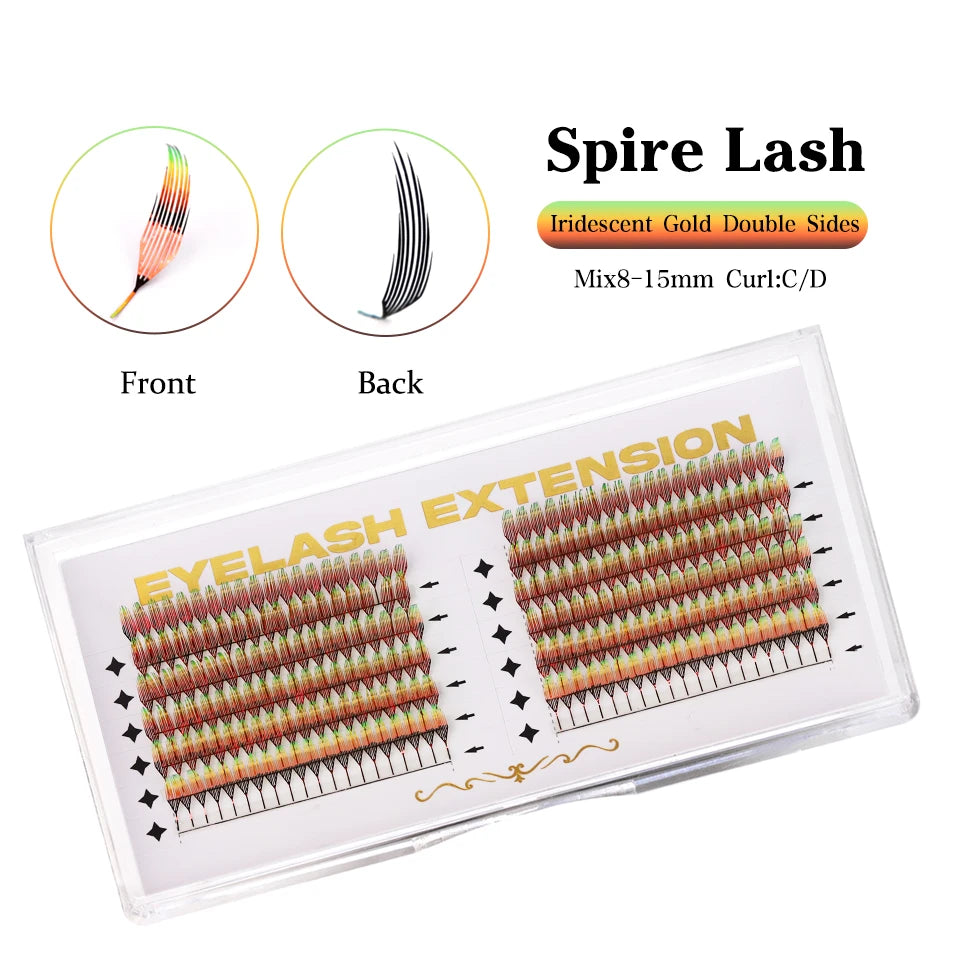 AGUUD Christmas Color Tinsel Lashes Fashion Shiny Red Silver Comic Spire Eyelash Extension Holographic Feather Anime Lash Tinsel