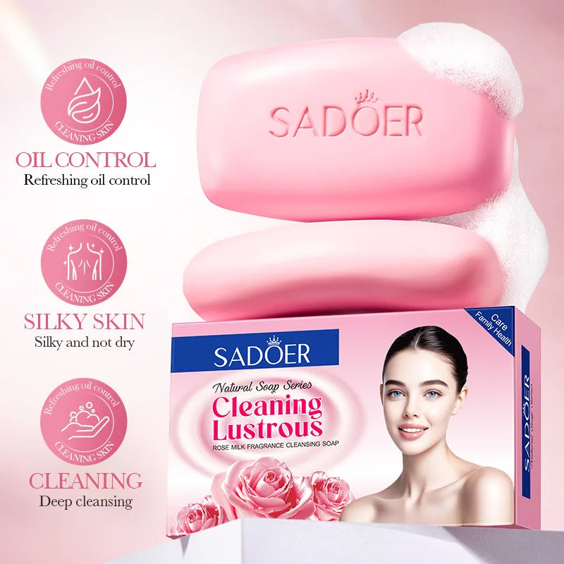 Rose Milk Fragrance Cleansing Soap, Body Cleansing and Skin Toning Handmade Soap, 1 Piece or 3 Pieces