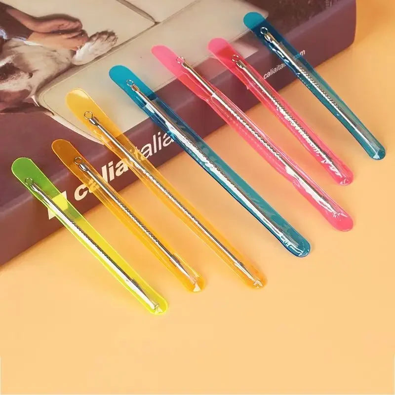 1/2Pcs Blackhead Comedone Acne Pimple Blemish Extractor Remover Stainless Steel Needles Remove Tools Face Skin Care Pore Cleaner