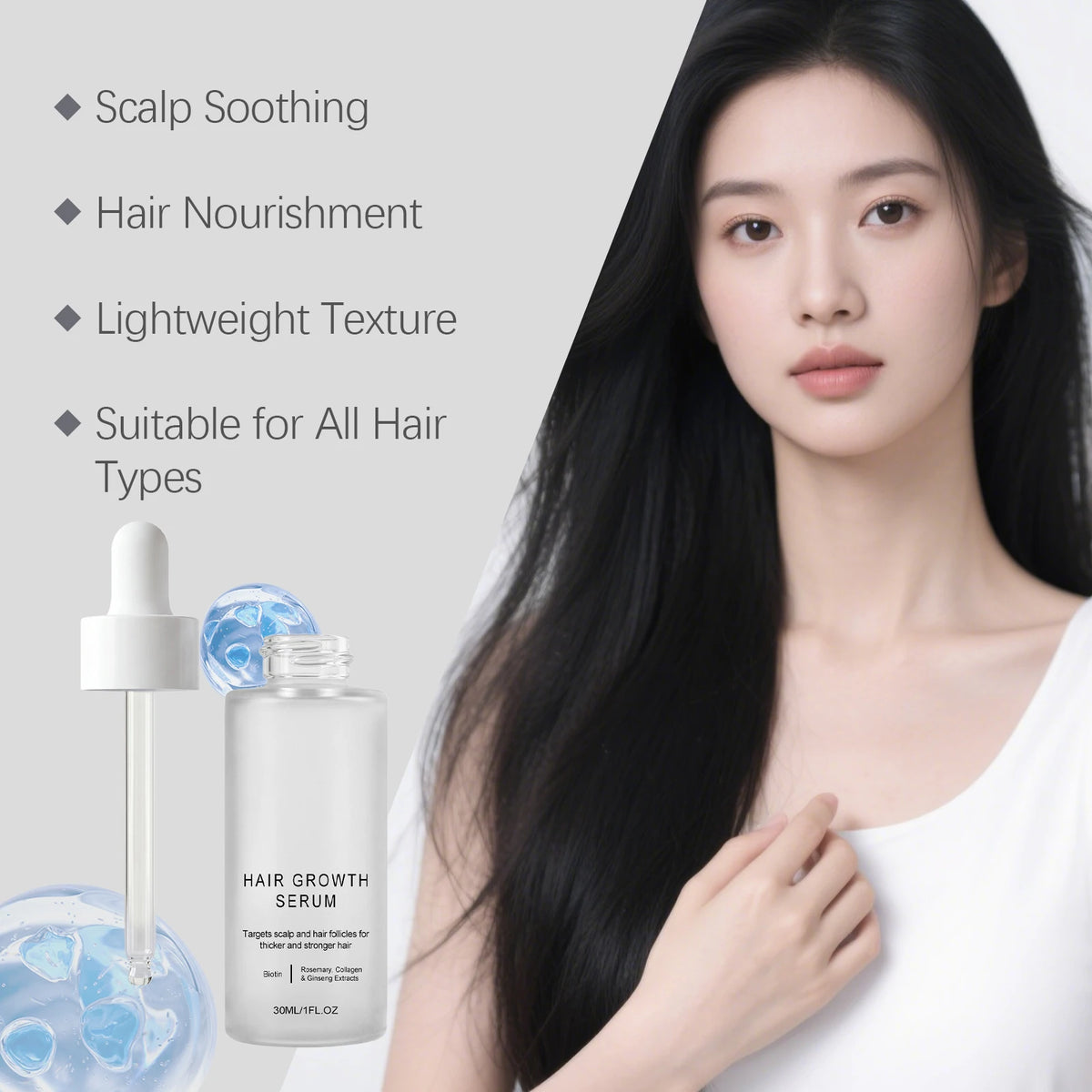 Hair Care Serum Nourishing Hydrating Smooth Shine Enhancing Volumizing Essence For Dry Damaged Frizz Control Scalp Care Liquid