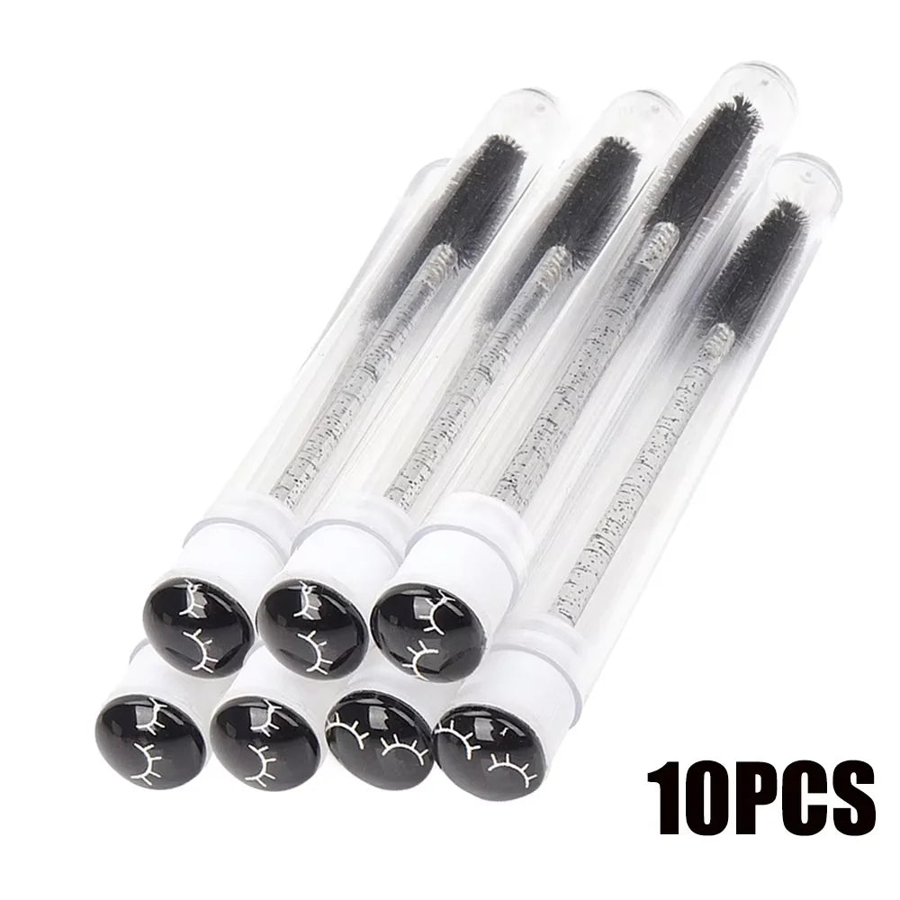 10/25Pcs Christmas Eyelash Brush Tubes Lash Extension Mascara Brushes Wand Eyebrow Comb Spoolies Container Applicators Tools